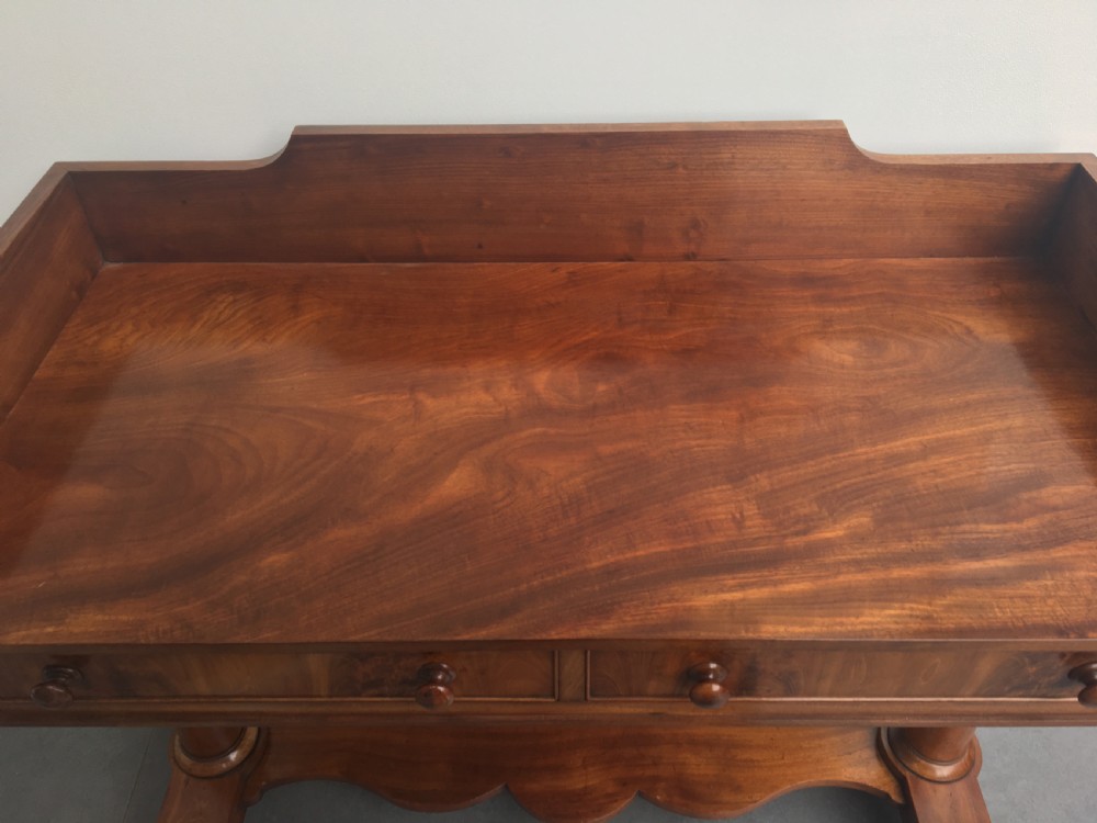Mid 19thC mahogany side table with raised surround c1860 View V