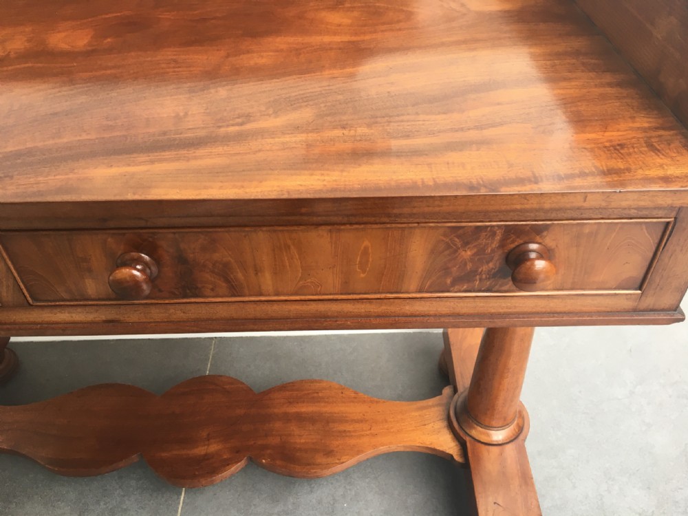 Mid 19thC mahogany side table with raised surround c1860 View VI