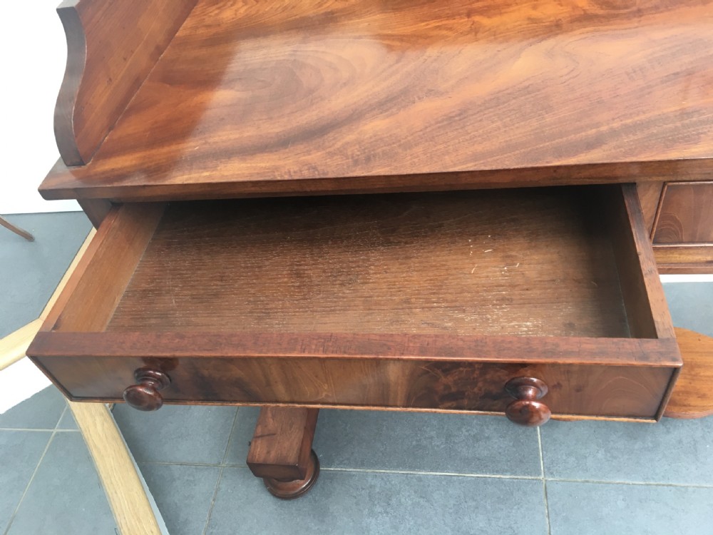 Mid 19thC mahogany side table with raised surround c1860 View VIII