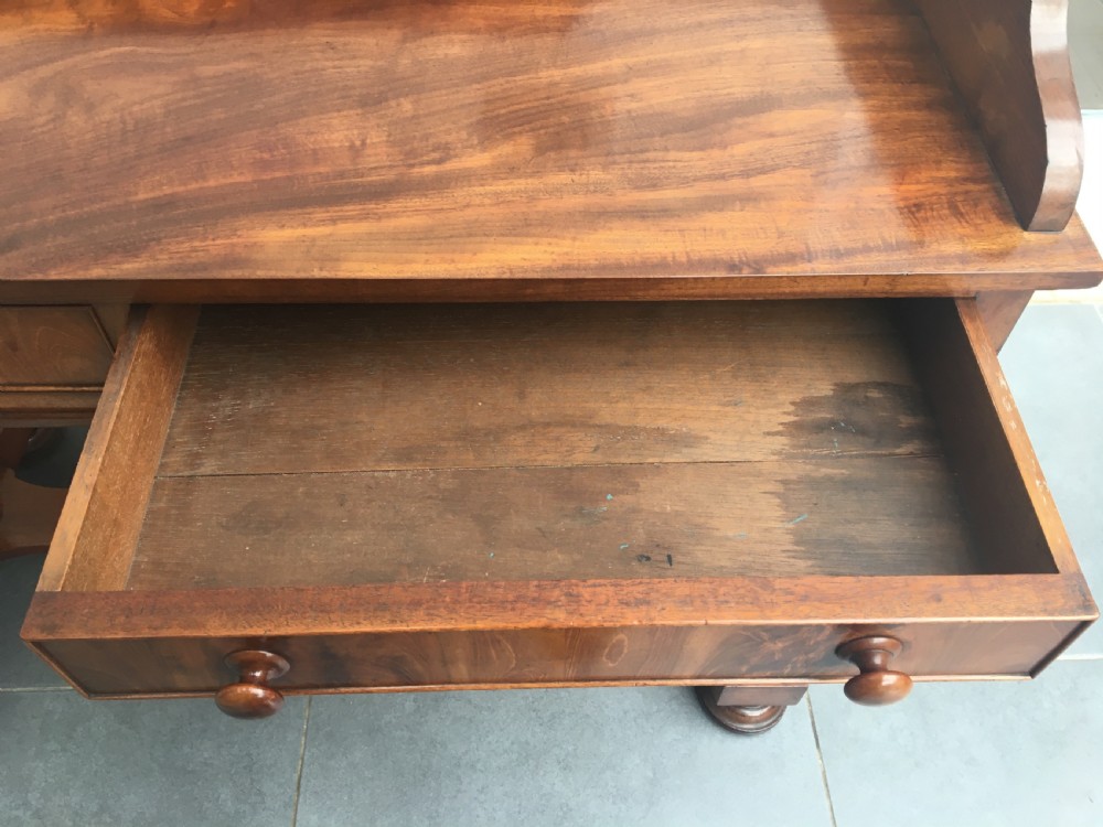 Mid 19thC mahogany side table with raised surround c1860 View IX