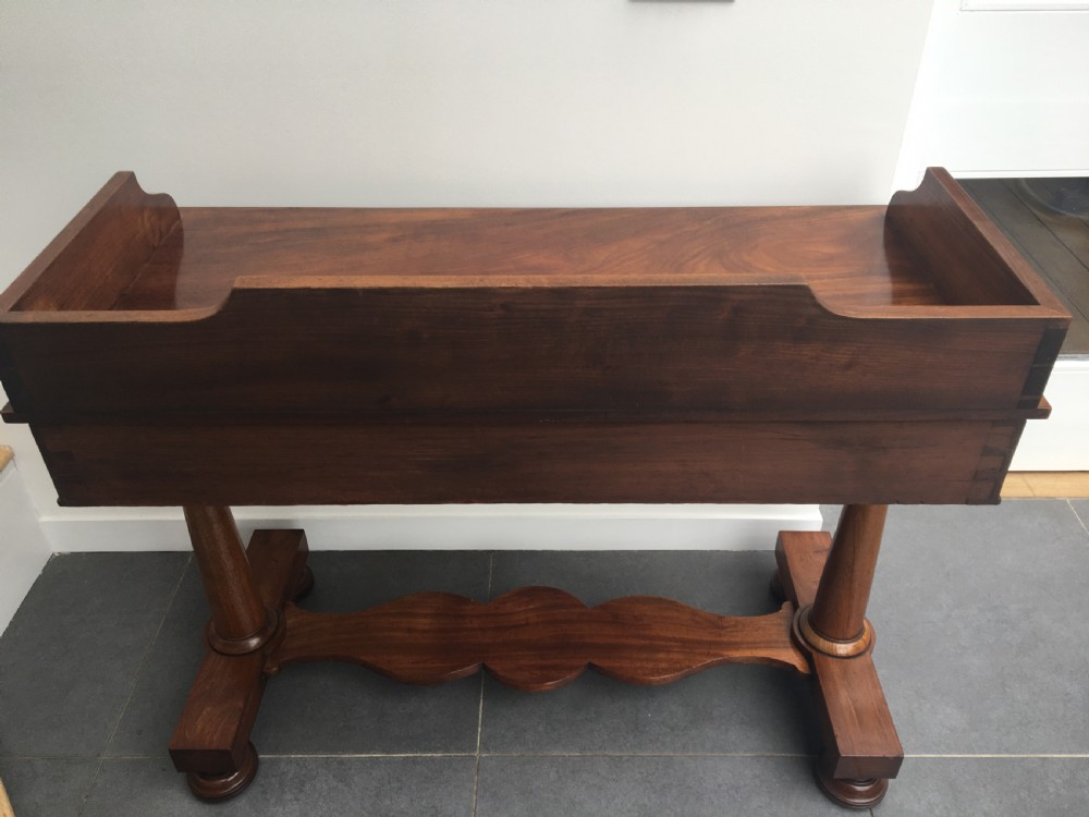 Mid 19thC mahogany side table with raised surround c1860 View XII