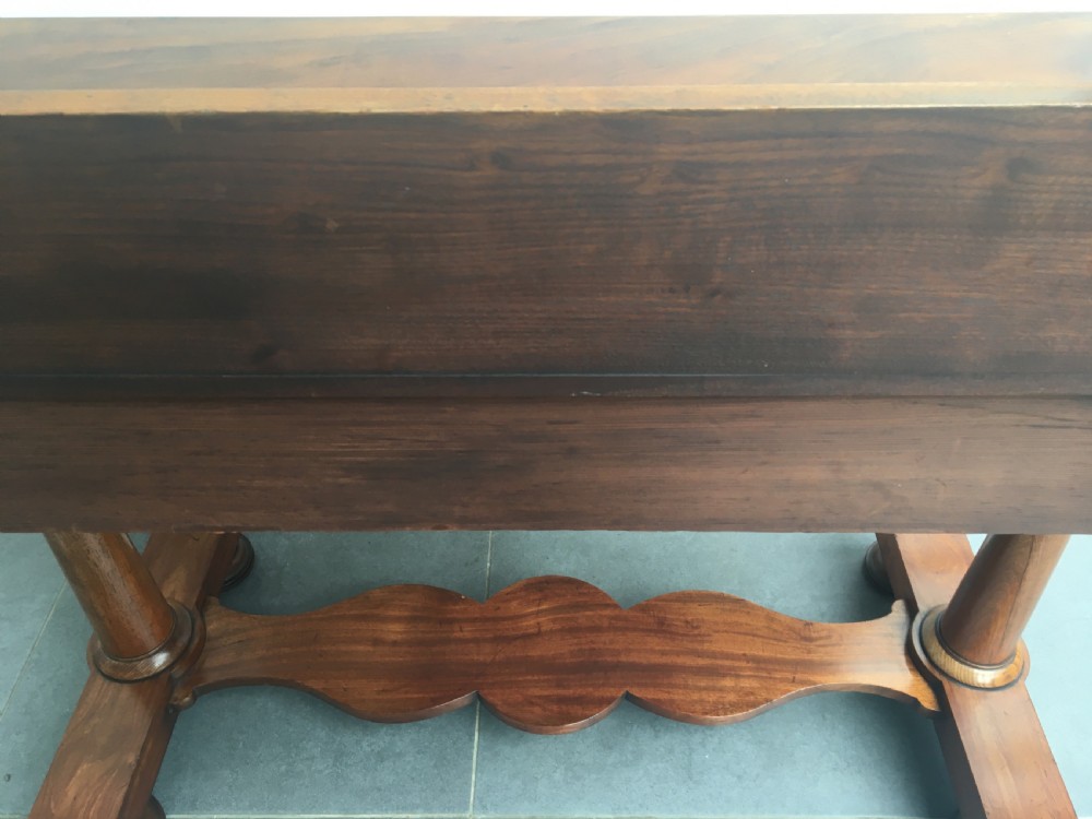 Mid 19thC mahogany side table with raised surround c1860 View XIII