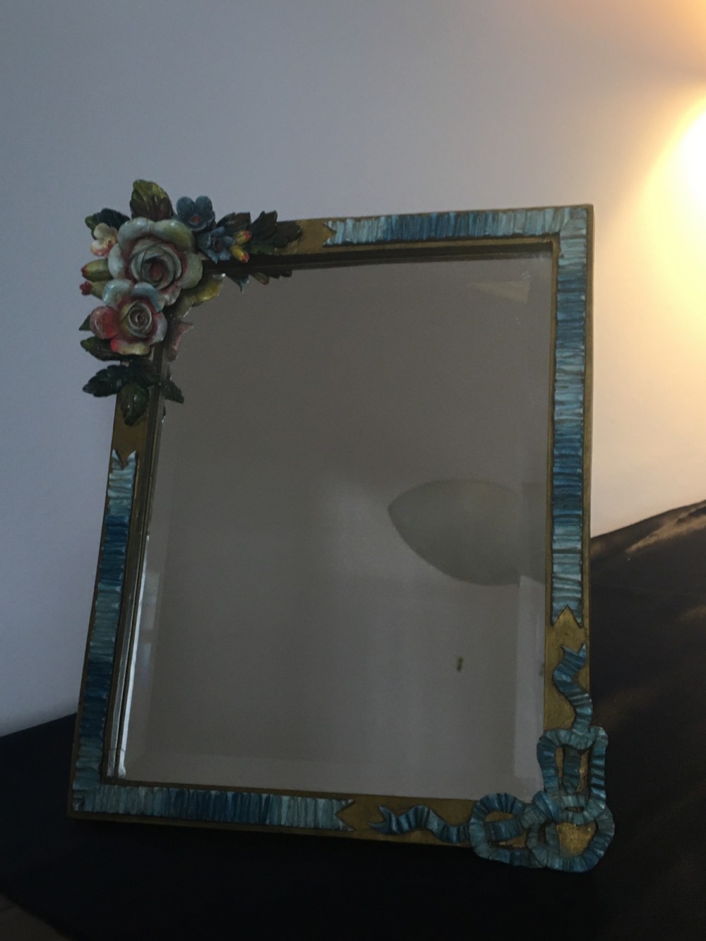 Deco era Barbola standing mirror c1920 View II