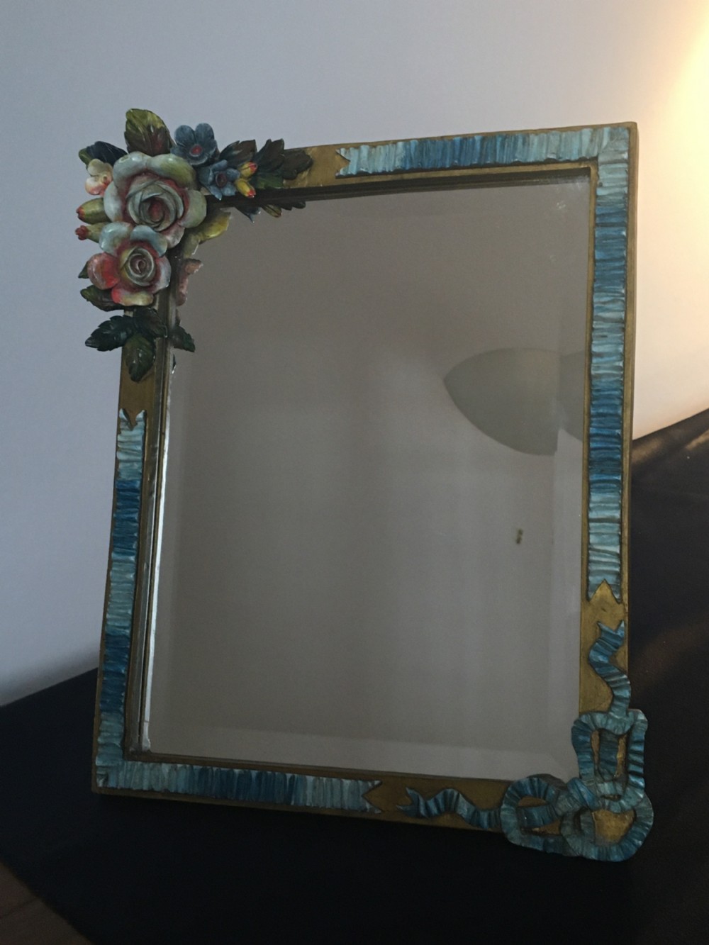 Deco era Barbola standing mirror c1920 View V