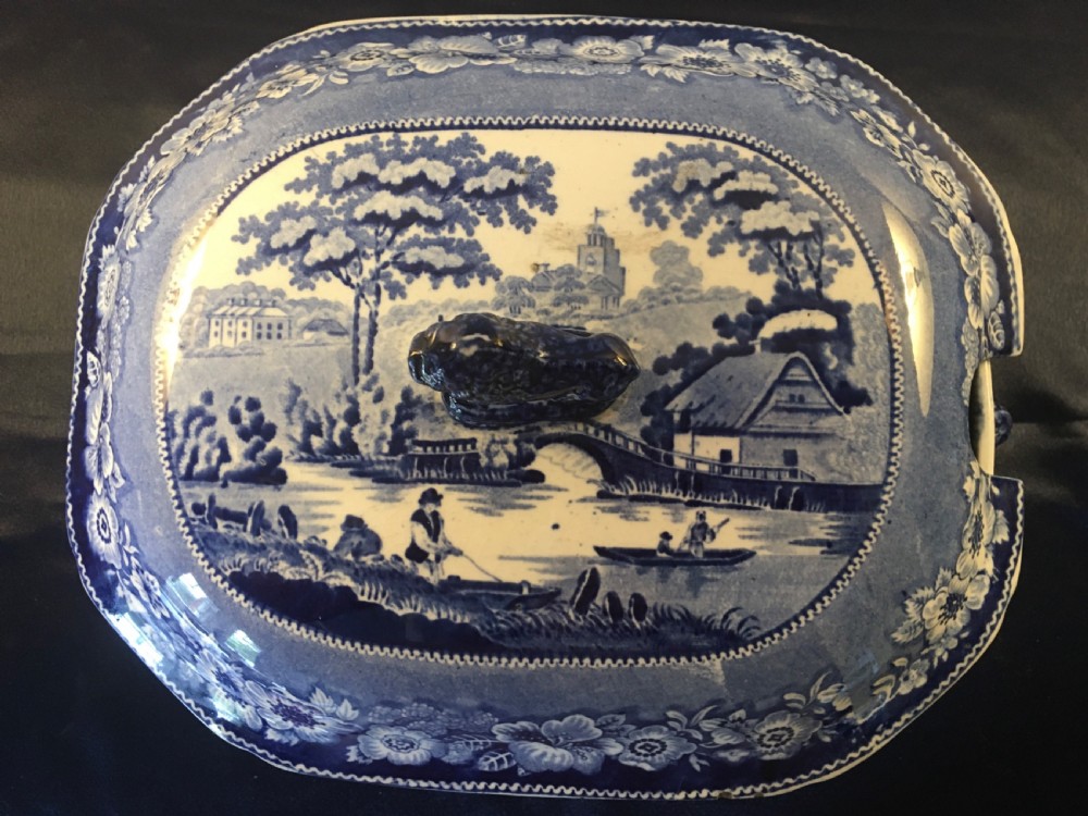 Mid 19th blue and white Middlesbrough Pottery soup tureen View III