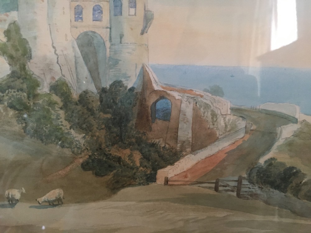 Early 19c watercolour of a castle and landscape c1840 View IV