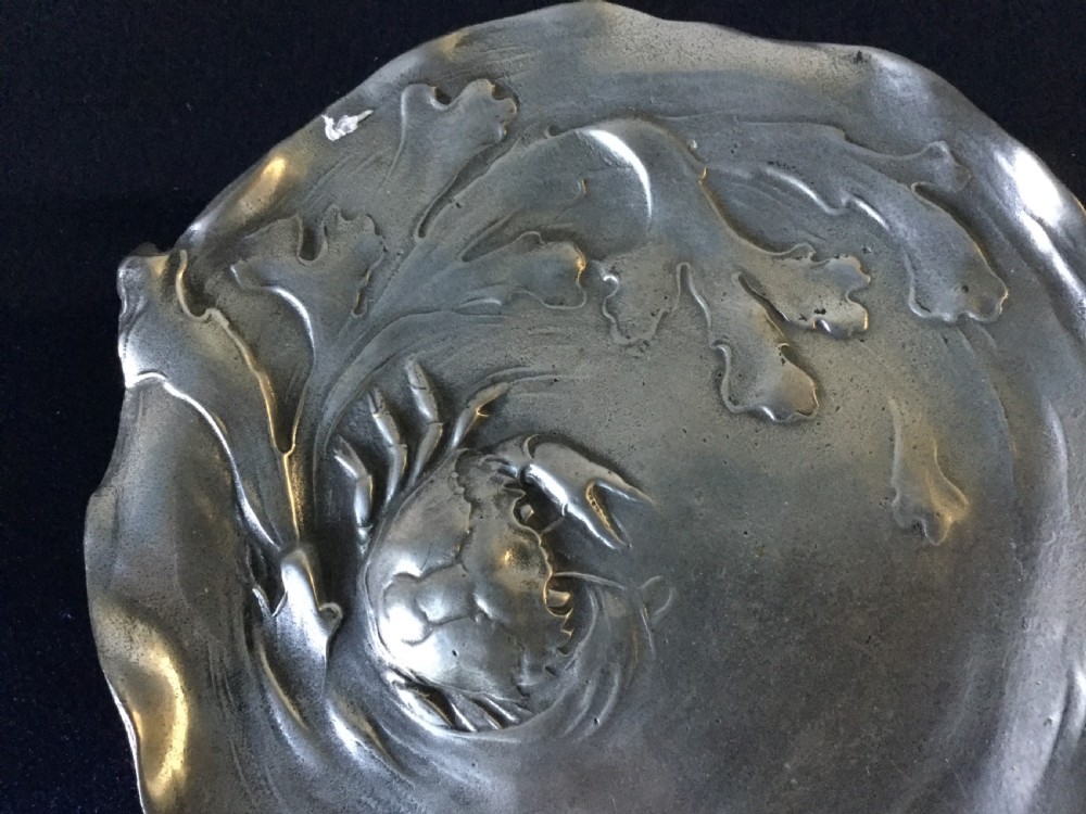 Art Nouveau pewter dish by Orivit c1900 View V