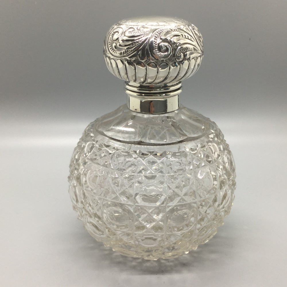  Edwardian silver mounted perfume scent bottle Sheffield 1903 Walker&Hall