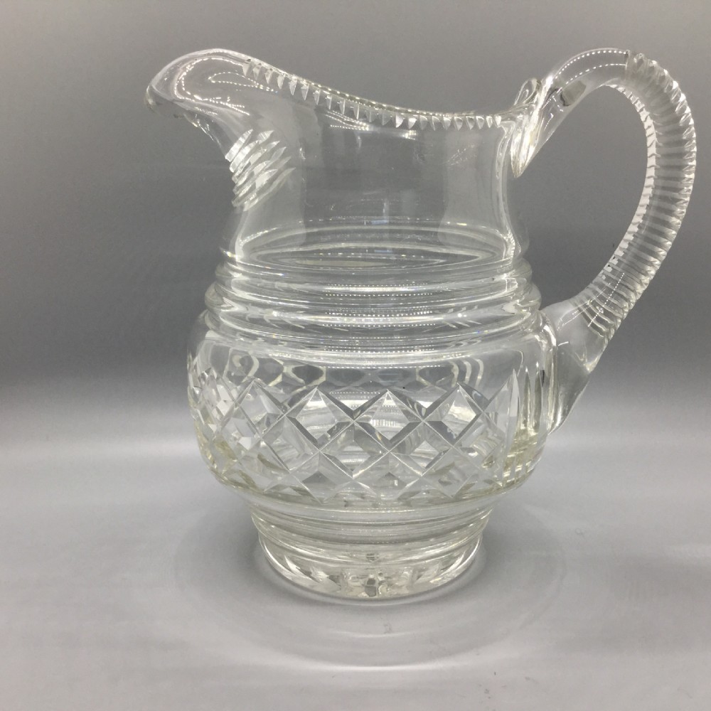 Edwardian cut crystal jug c1910
