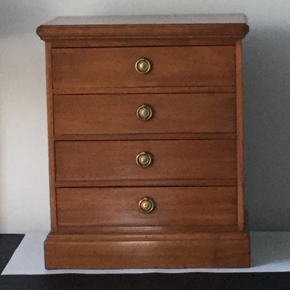 Antique mahogany 4 drawer collector’s chest c1900