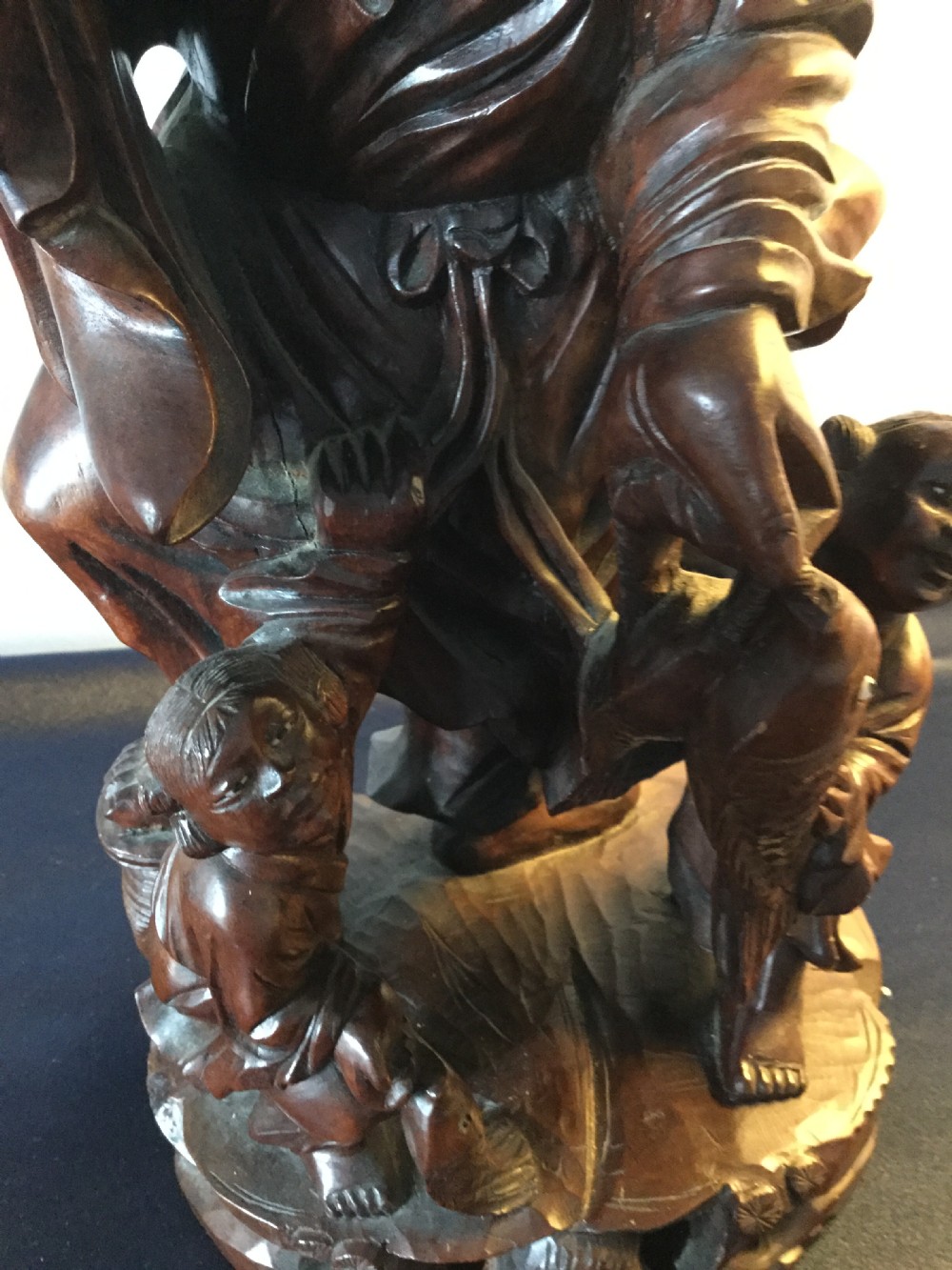 An Oriental carved hardwood group c1900 View VIII
