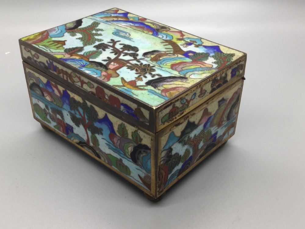 19thC ANTIQUE CLOISONNÉ ENAMEL BOX View II