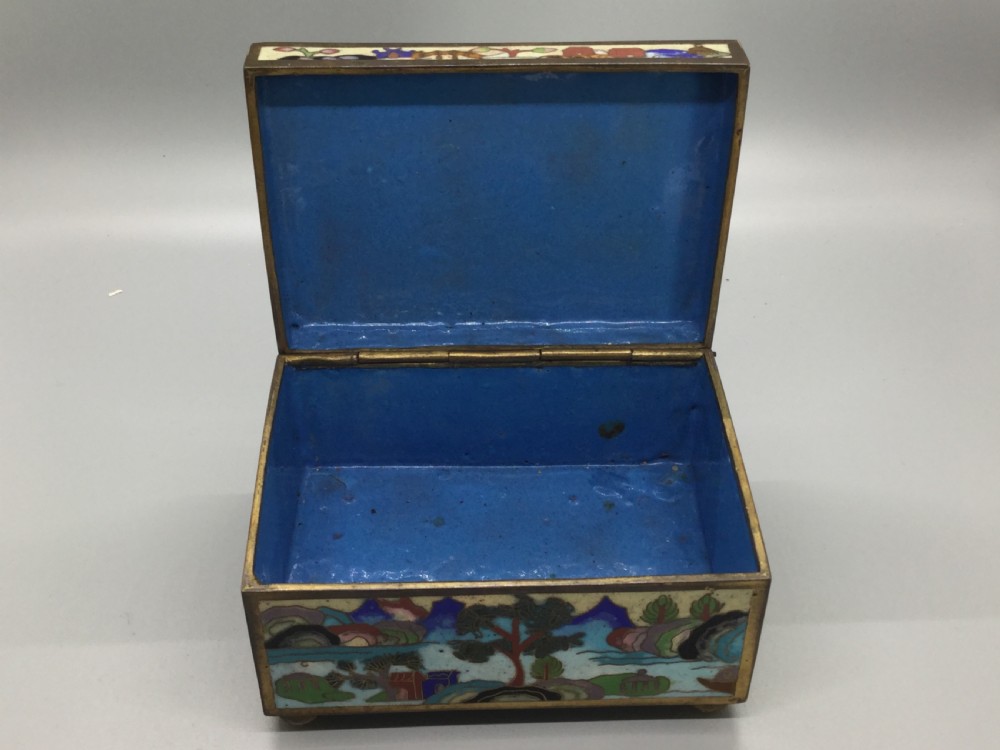 19thC ANTIQUE CLOISONNÉ ENAMEL BOX View V