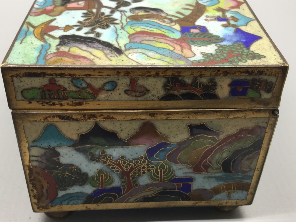 19thC ANTIQUE CLOISONNÉ ENAMEL BOX View IX