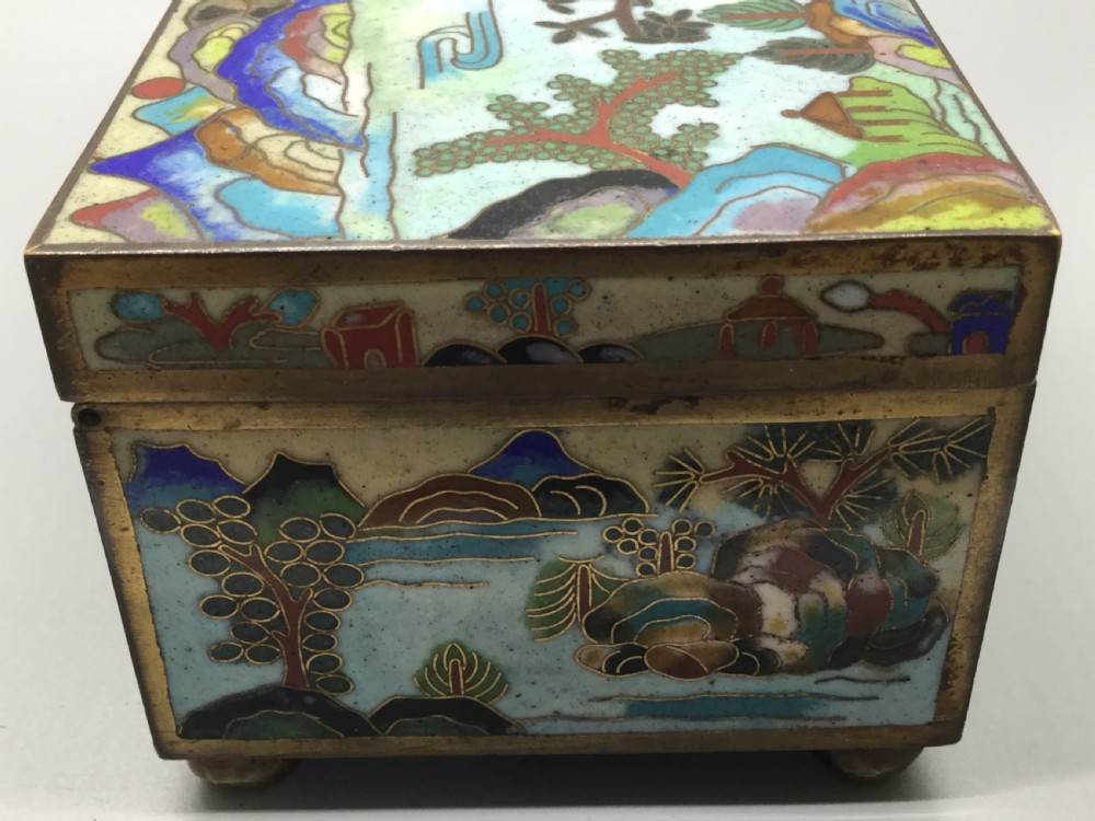 19thC ANTIQUE CLOISONNÉ ENAMEL BOX View XI