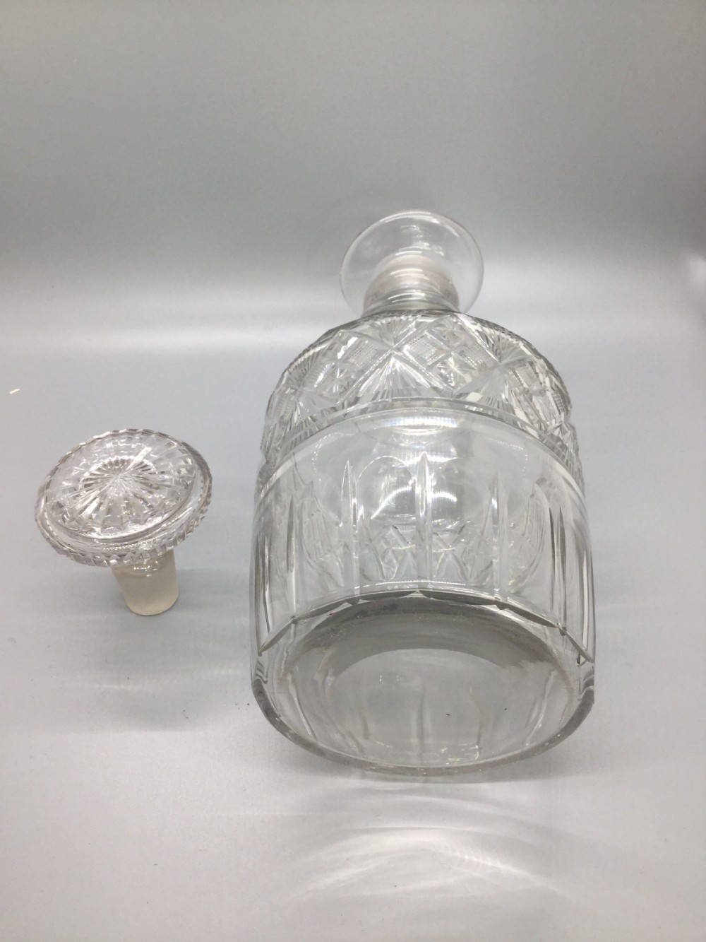 Late Regency pair of cut lead crystal decanters c1830 View VII