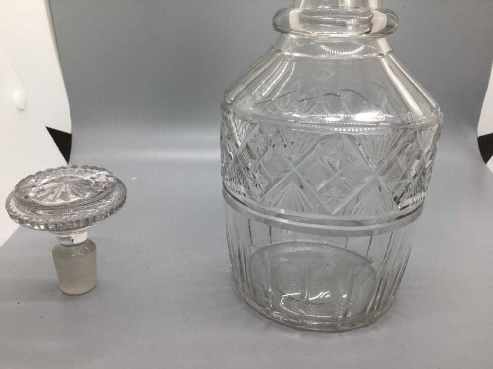 Late Regency pair of cut lead crystal decanters c1830 View IX