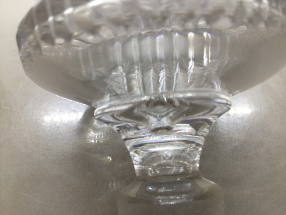 Late Regency pair of cut lead crystal decanters c1830 View XI