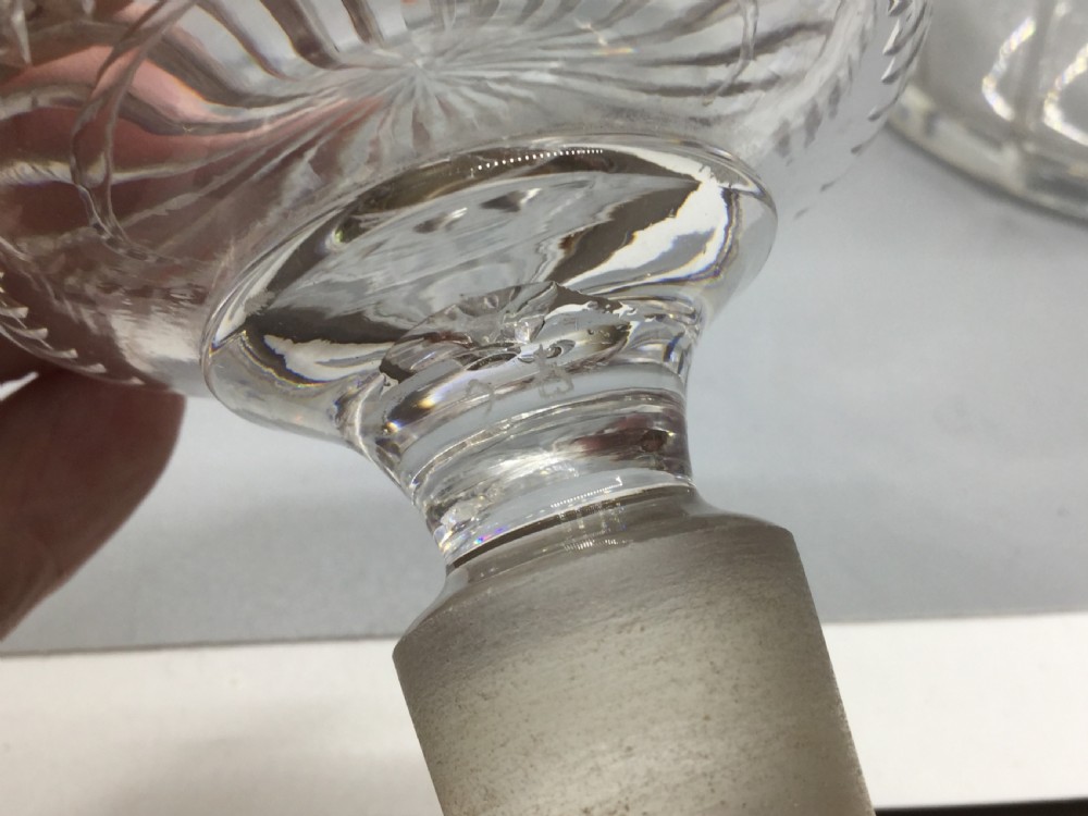 Late Regency pair of cut lead crystal decanters c1830 View XIII