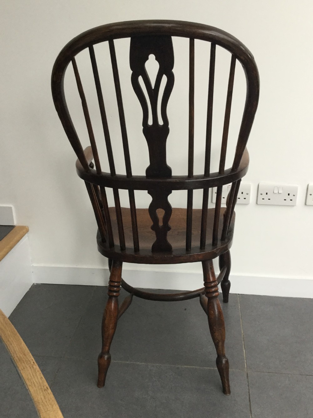 Antique elm & oak Windsor chair c1900 View IV