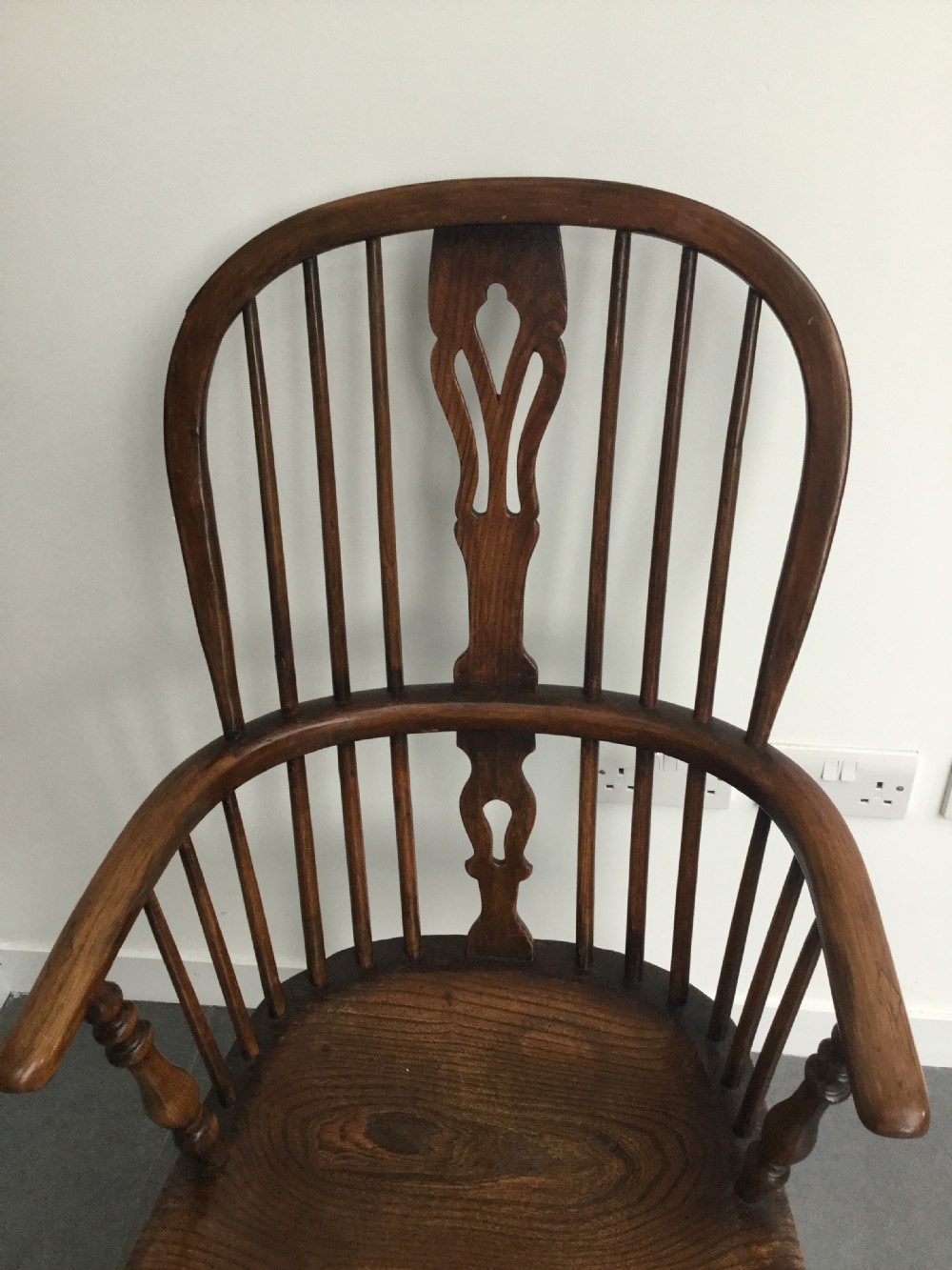 Antique elm & oak Windsor chair c1900 View VI