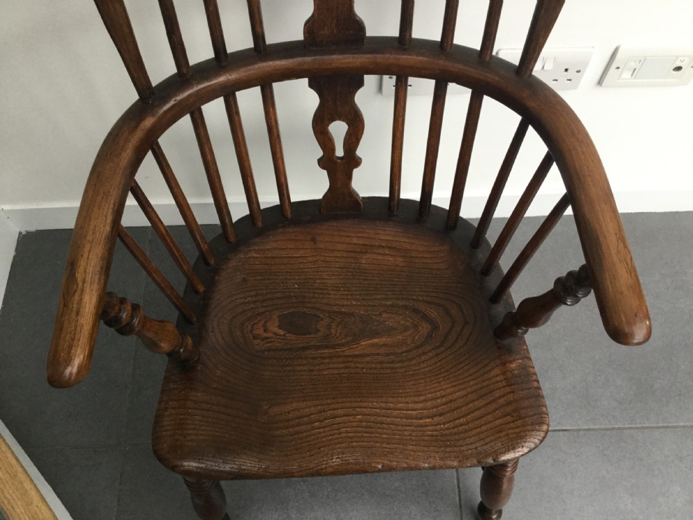 Antique elm & oak Windsor chair c1900 View VIII