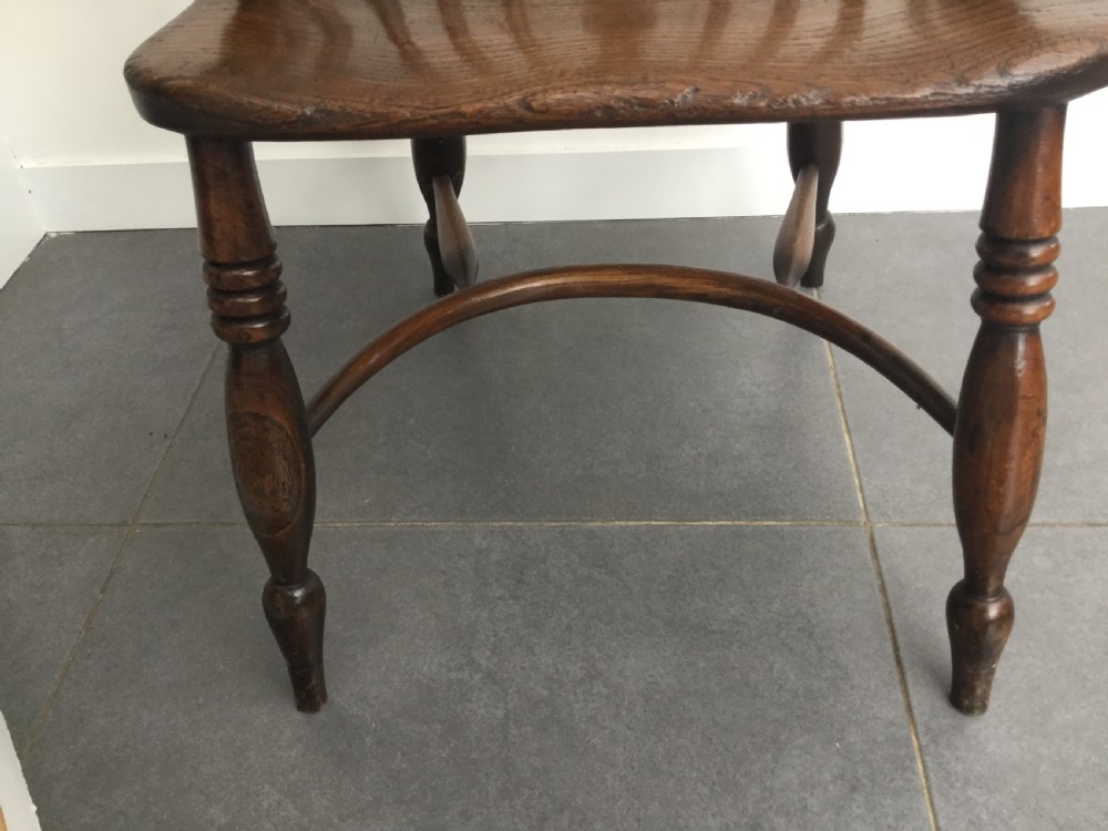 Antique elm & oak Windsor chair c1900 View IX