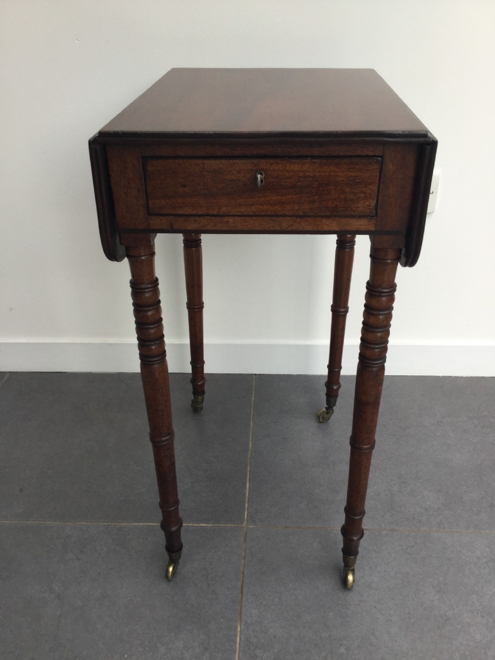 Georgian mahogany drop flap work table c1800