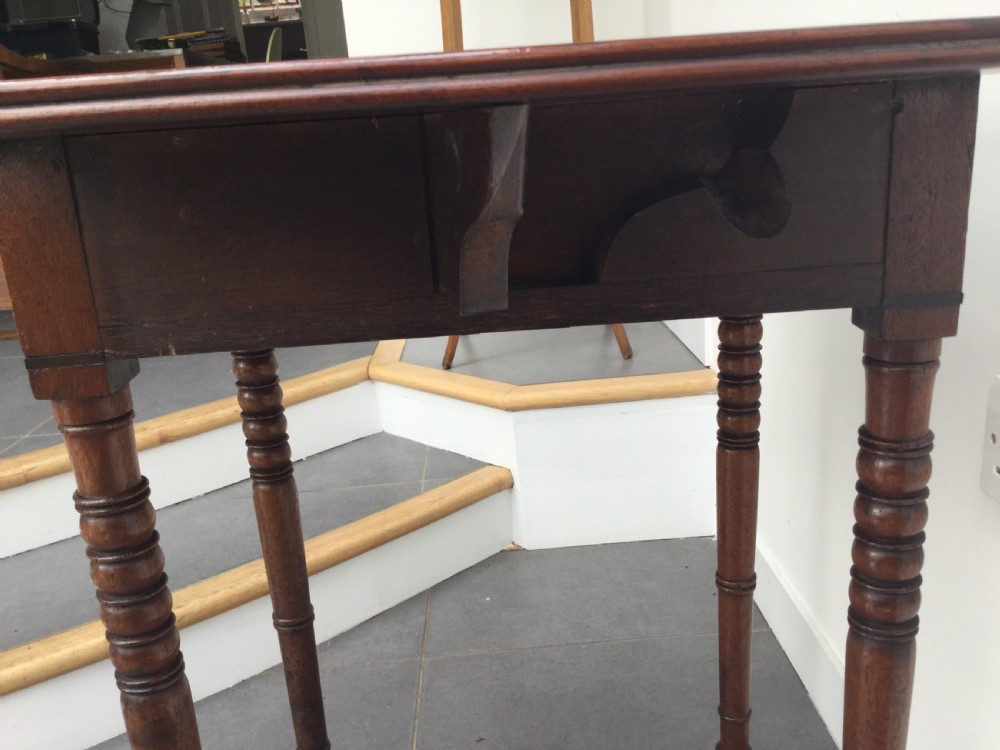 Georgian mahogany drop flap work table c1800 View V