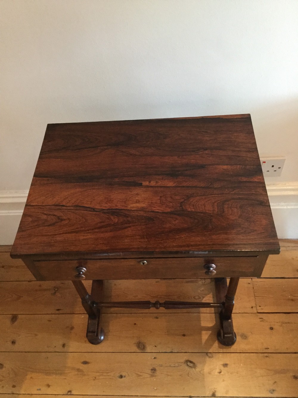 Early Victorian rosewood side work table c1840 View II