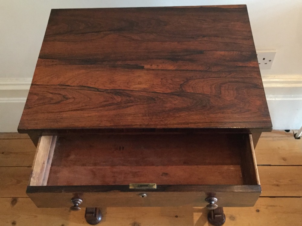Early Victorian rosewood side work table c1840 View III