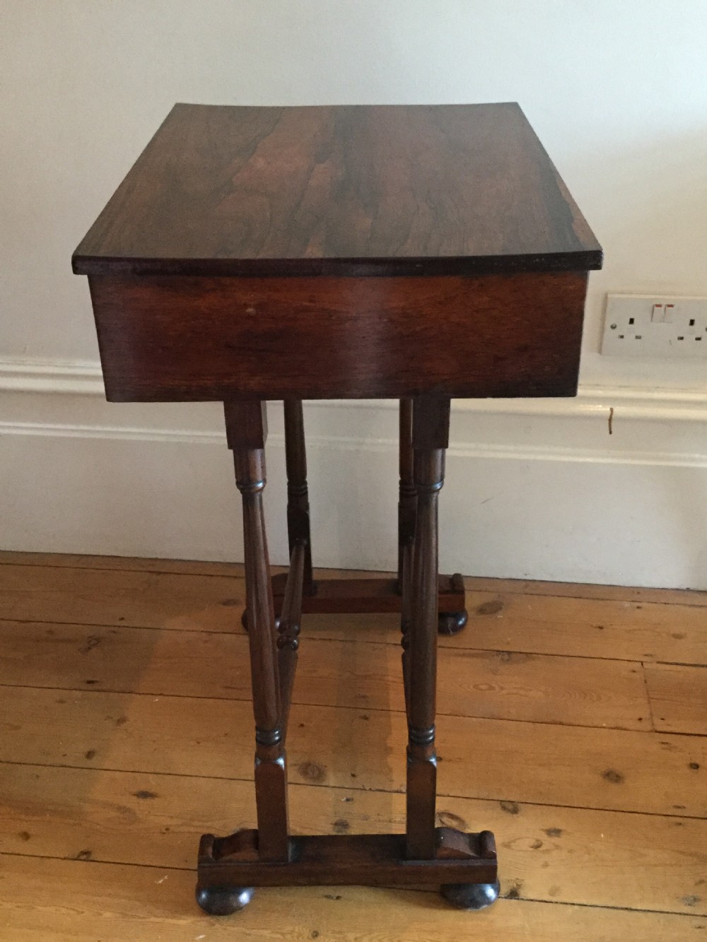Early Victorian rosewood side work table c1840 View IV