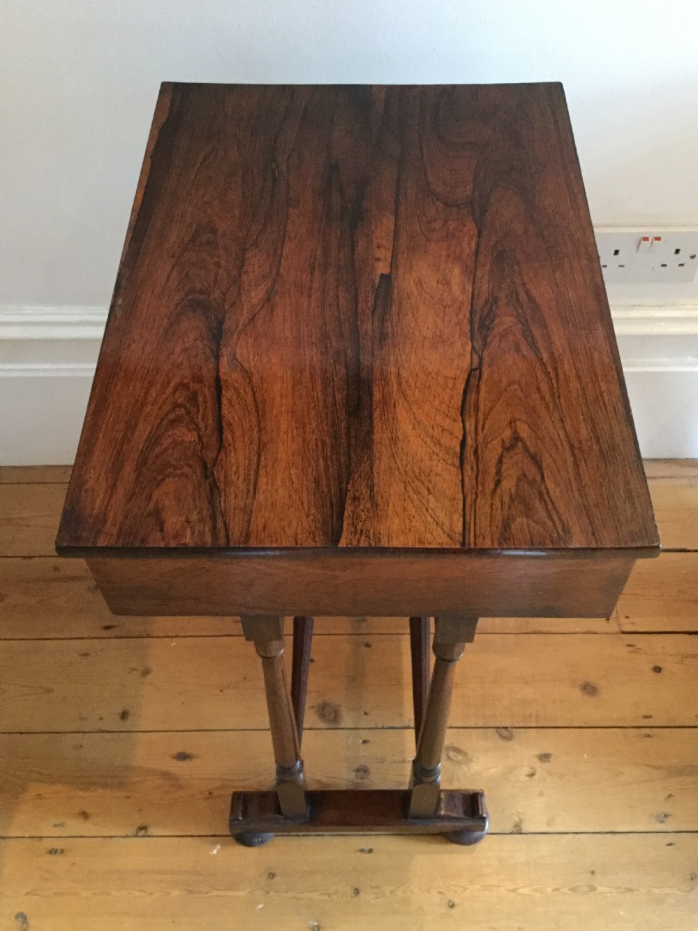 Early Victorian rosewood side work table c1840 View VIII