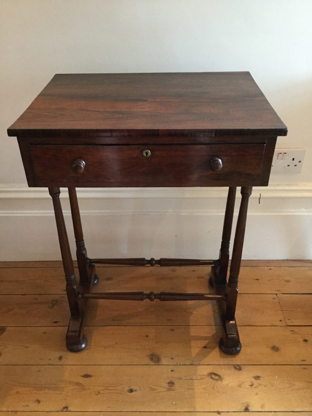 Early Victorian rosewood side work table c1840 View XII