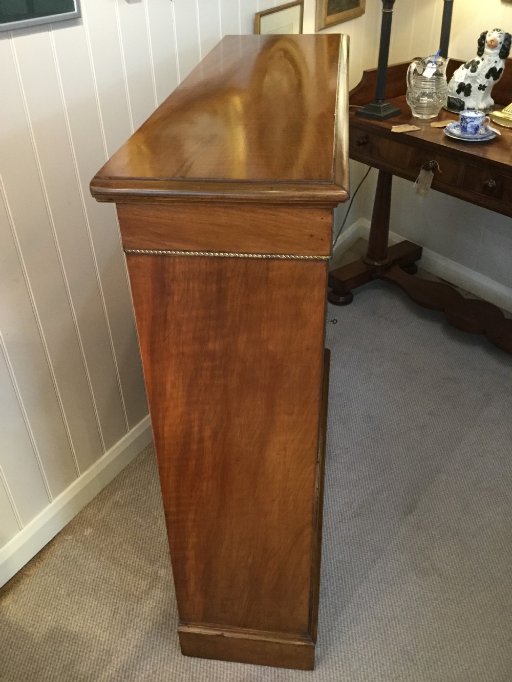 Late 19thC walnut glazed bookcase cabinet c1880 View III