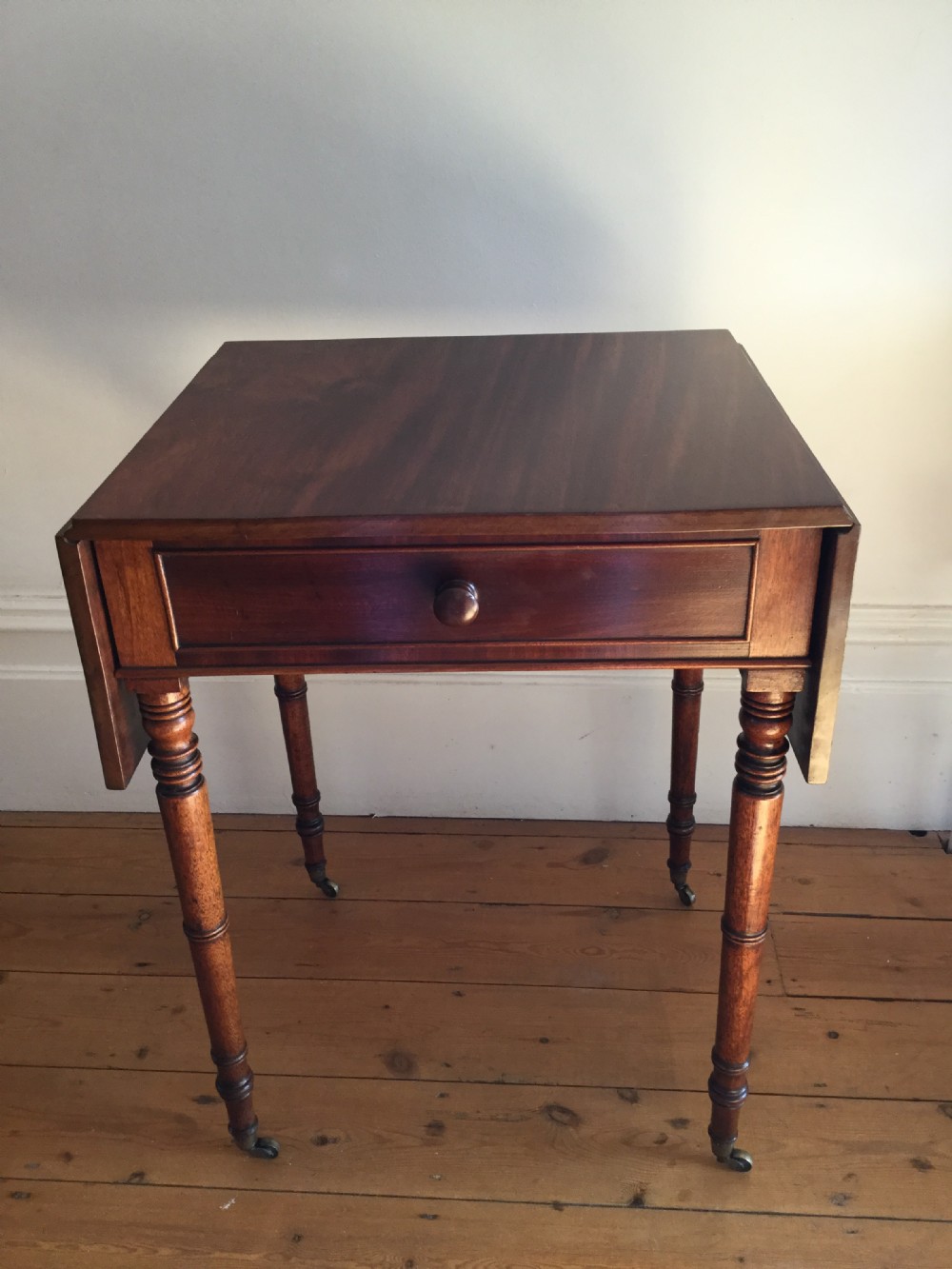 Georgian mahogany drop flap side work table c1800