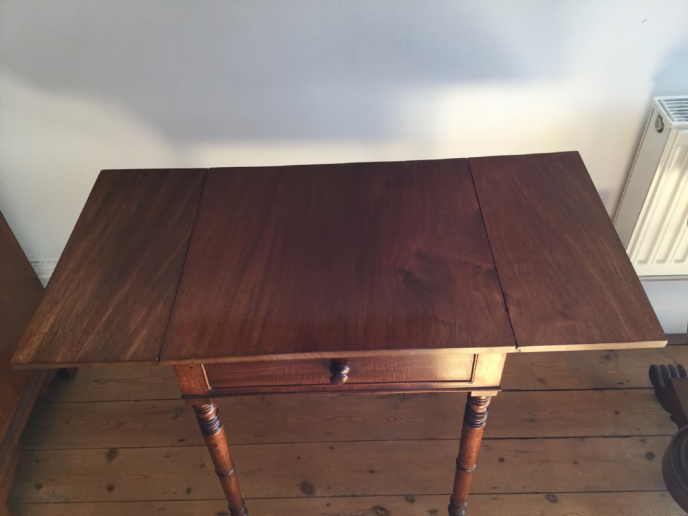 Georgian mahogany drop flap side work table c1800 View VII