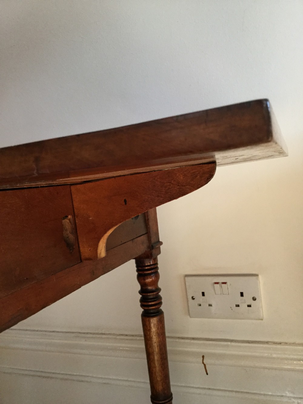 Georgian mahogany drop flap side work table c1800 View IX