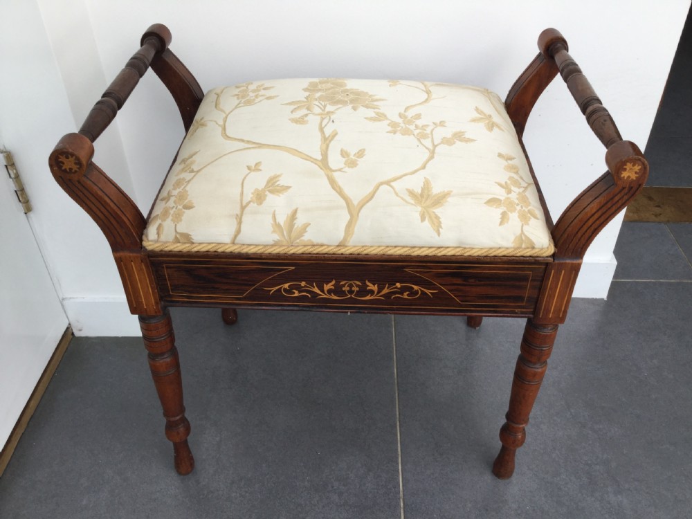 Late 19thC Victorian rosewood music stool c1880
