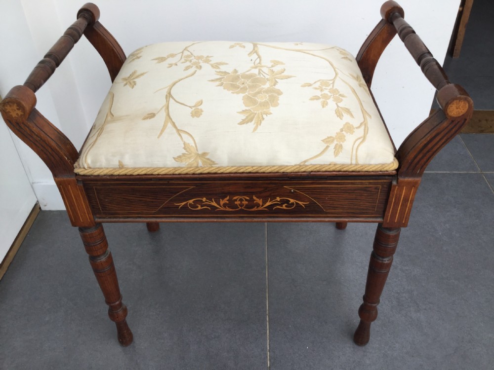 Late 19thC Victorian rosewood music stool c1880 View III