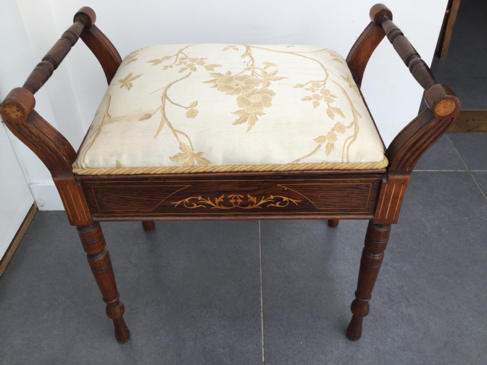 Late 19thC Victorian rosewood music stool c1880 View V