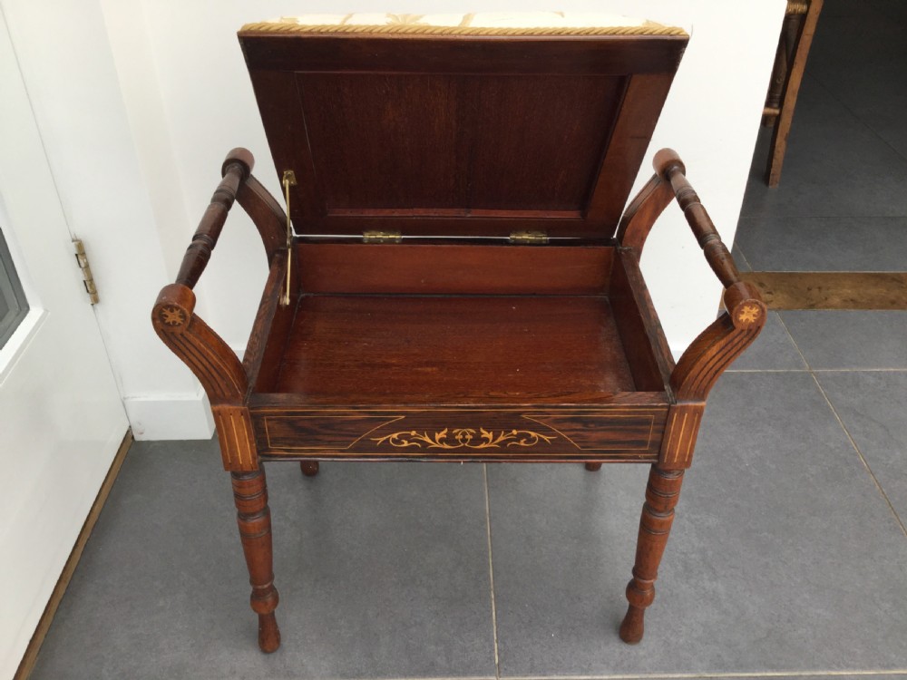 Late 19thC Victorian rosewood music stool c1880 View VI