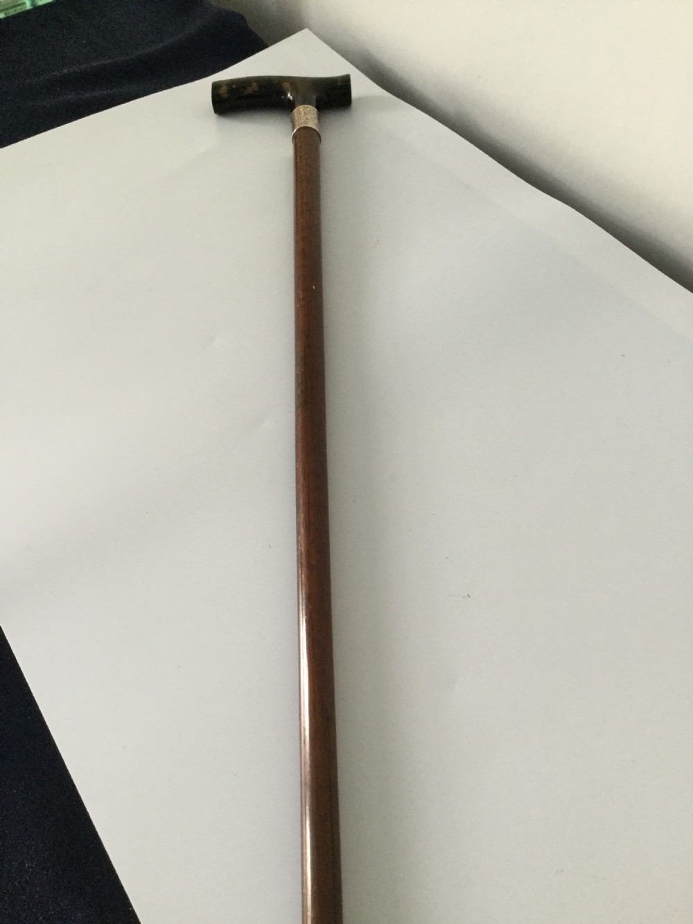 Edwardian silver, tortoiseshell and partridge wood stick cane London 1909 by Sangster View VII