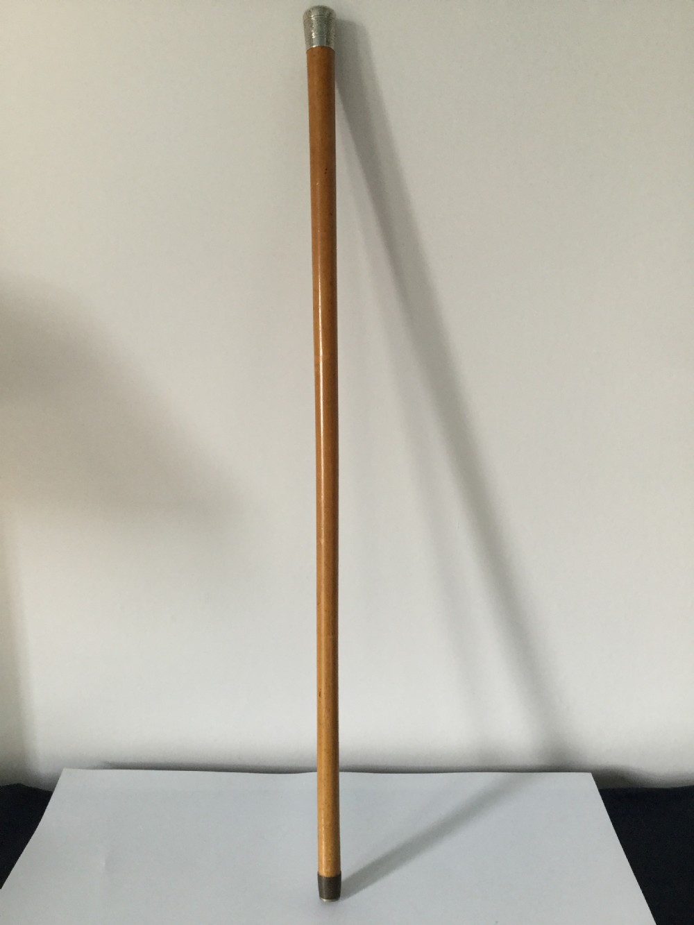 Victorian silver and malacca walking stick cane London 1887 View V