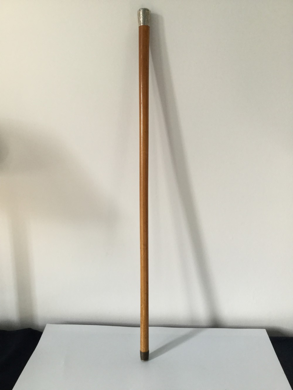 Victorian silver and malacca walking stick cane London 1887 View XI