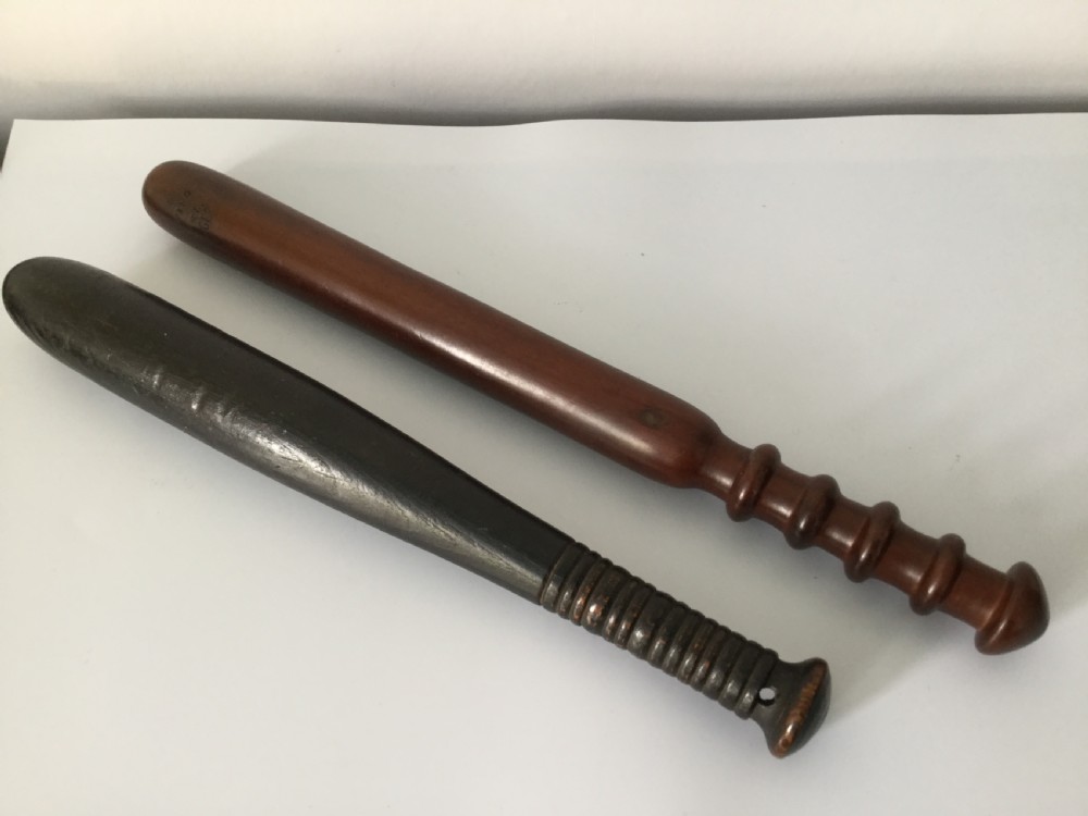 Two late 19thC truncheons