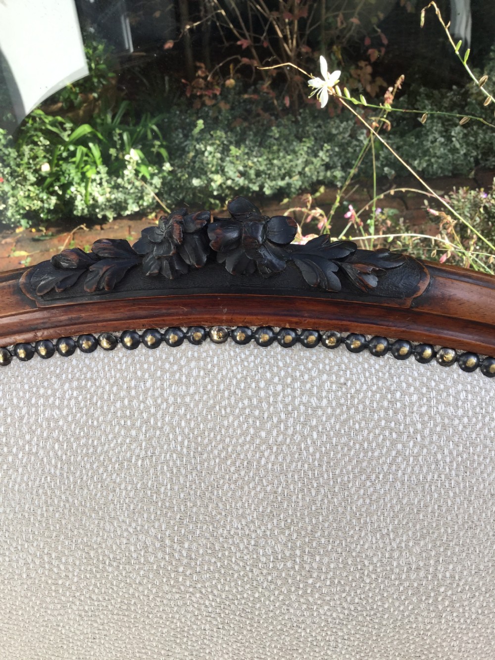 Pair of French  rosewood armchair fauteuils c1870 View VII