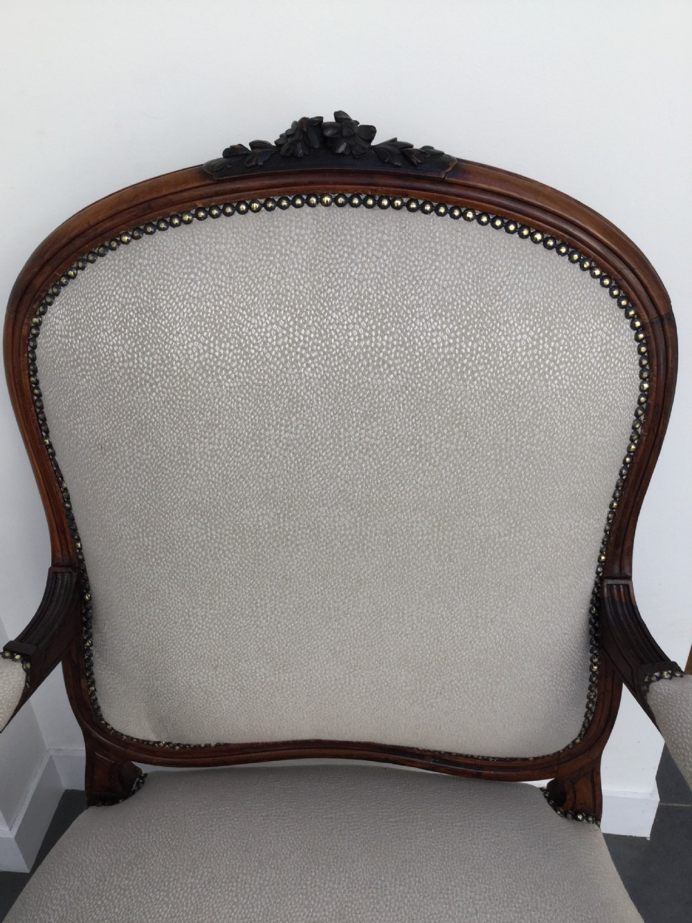Pair of French  rosewood armchair fauteuils c1870 View IX