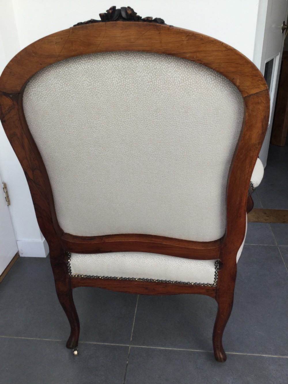 Pair of French  rosewood armchair fauteuils c1870 View XIV