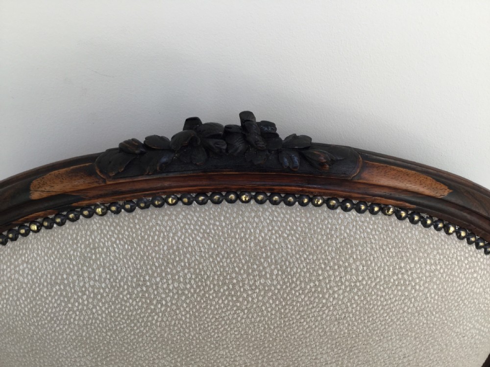 Pair of French  rosewood armchair fauteuils c1870 View XVIII